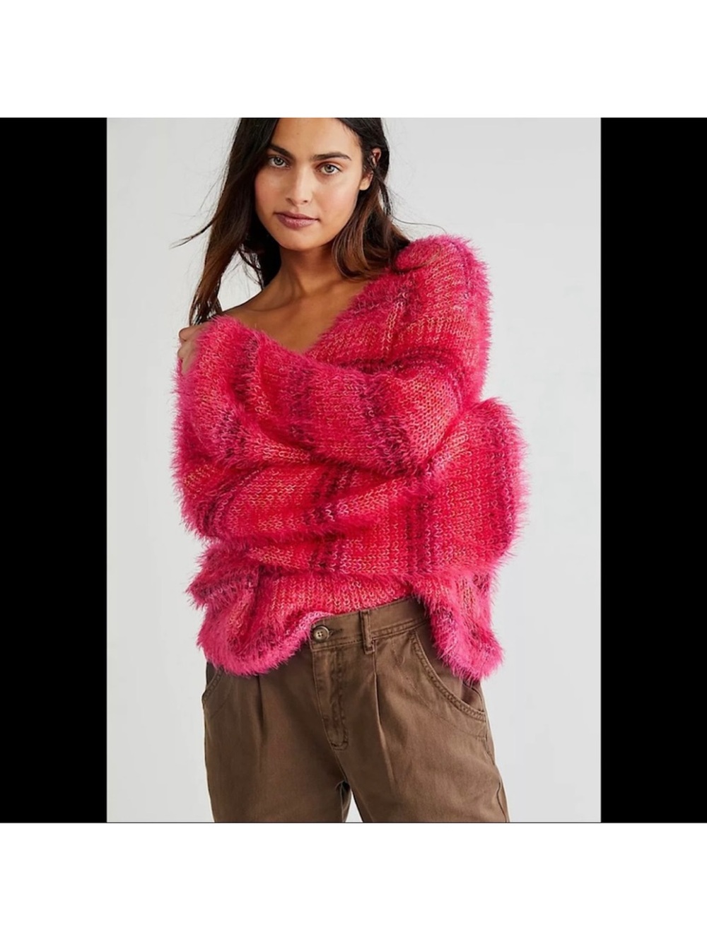 Free People Gelato Sweater in pink combo